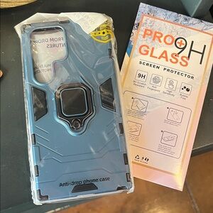 Samsung S24 ultra 5g Blue Rugged Phone Case with Screen Protector